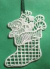 Boot with Bear Christmas Lace Ornament